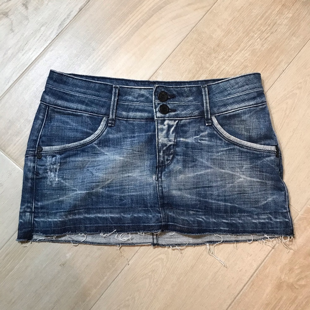 Bebe denim mini jean skirt